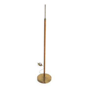 Lampadaire scandinave en chêne et en métal, Suède, 1950