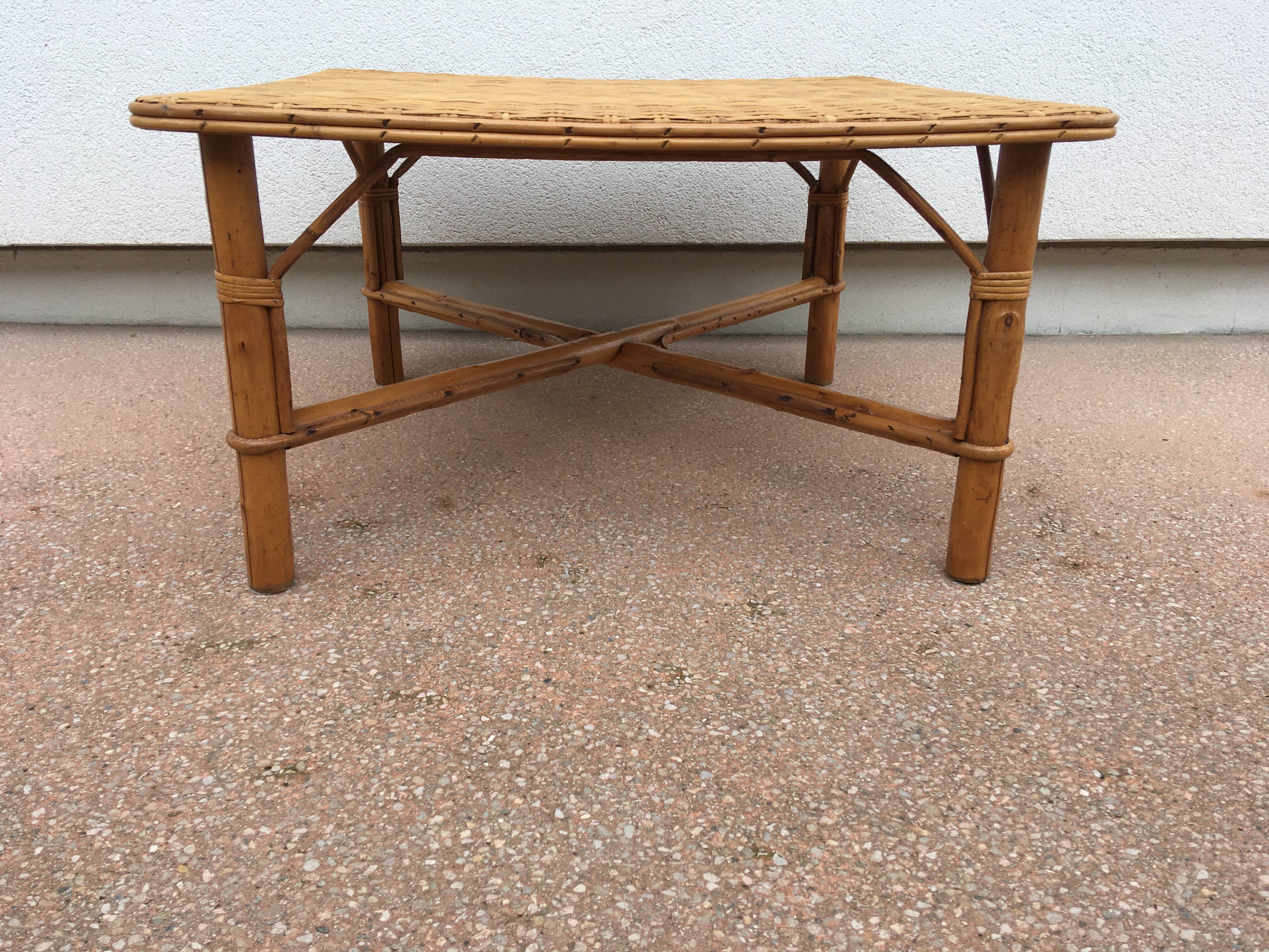 Rattan coffee table by Habitat, 1980s