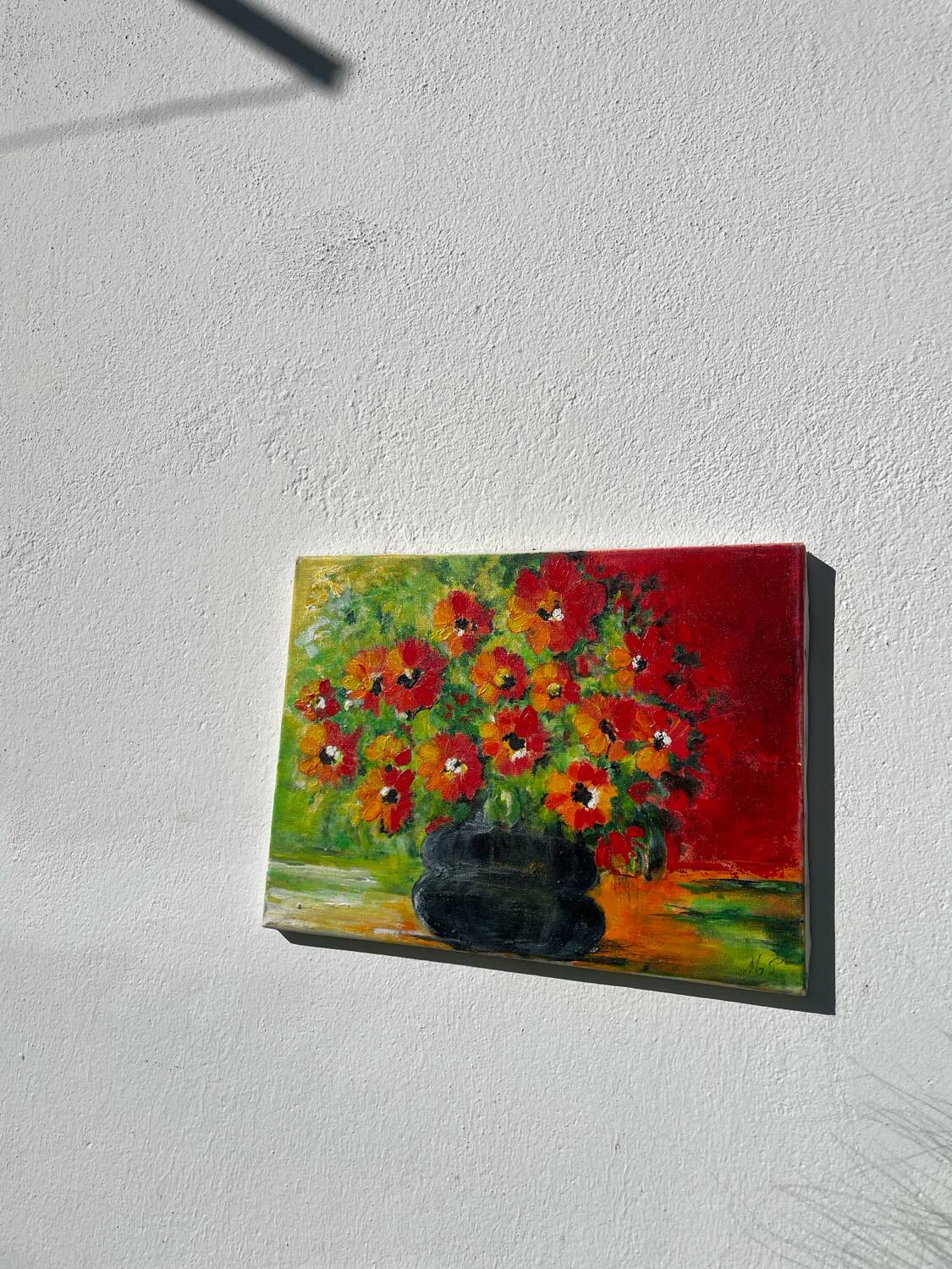 Bouquet de fleurs huile sur toile tableau