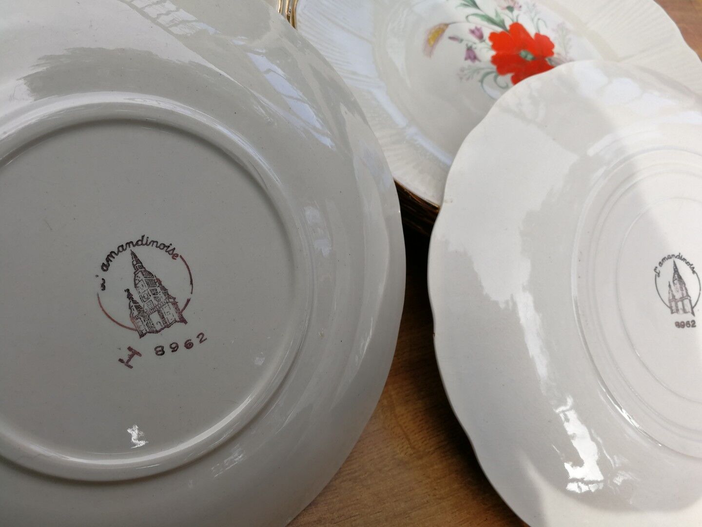 Lot of 15 Old Plates L'Amandinoise 1950s
