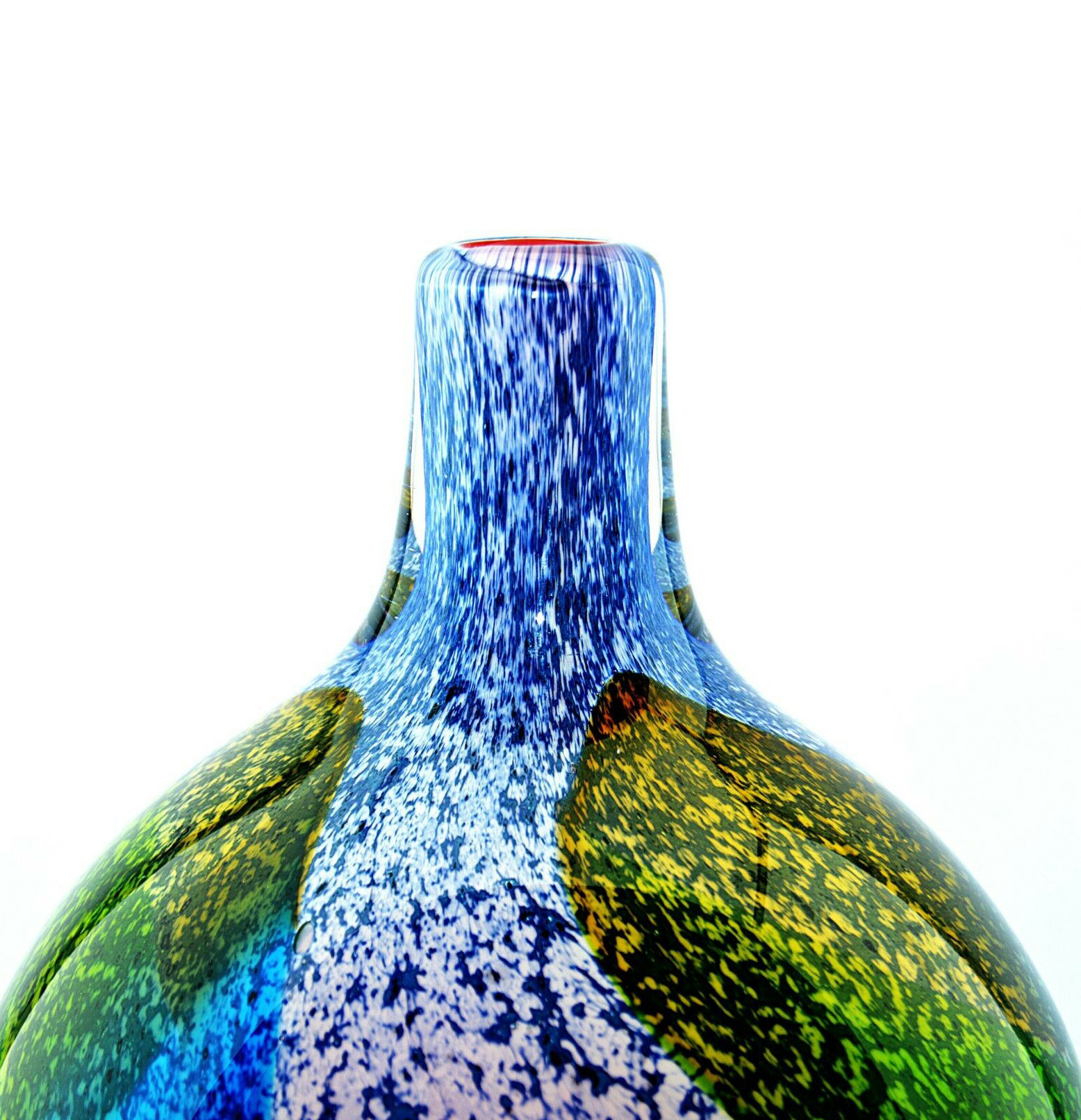 Very large murano blown glass vase. Italy, 80s