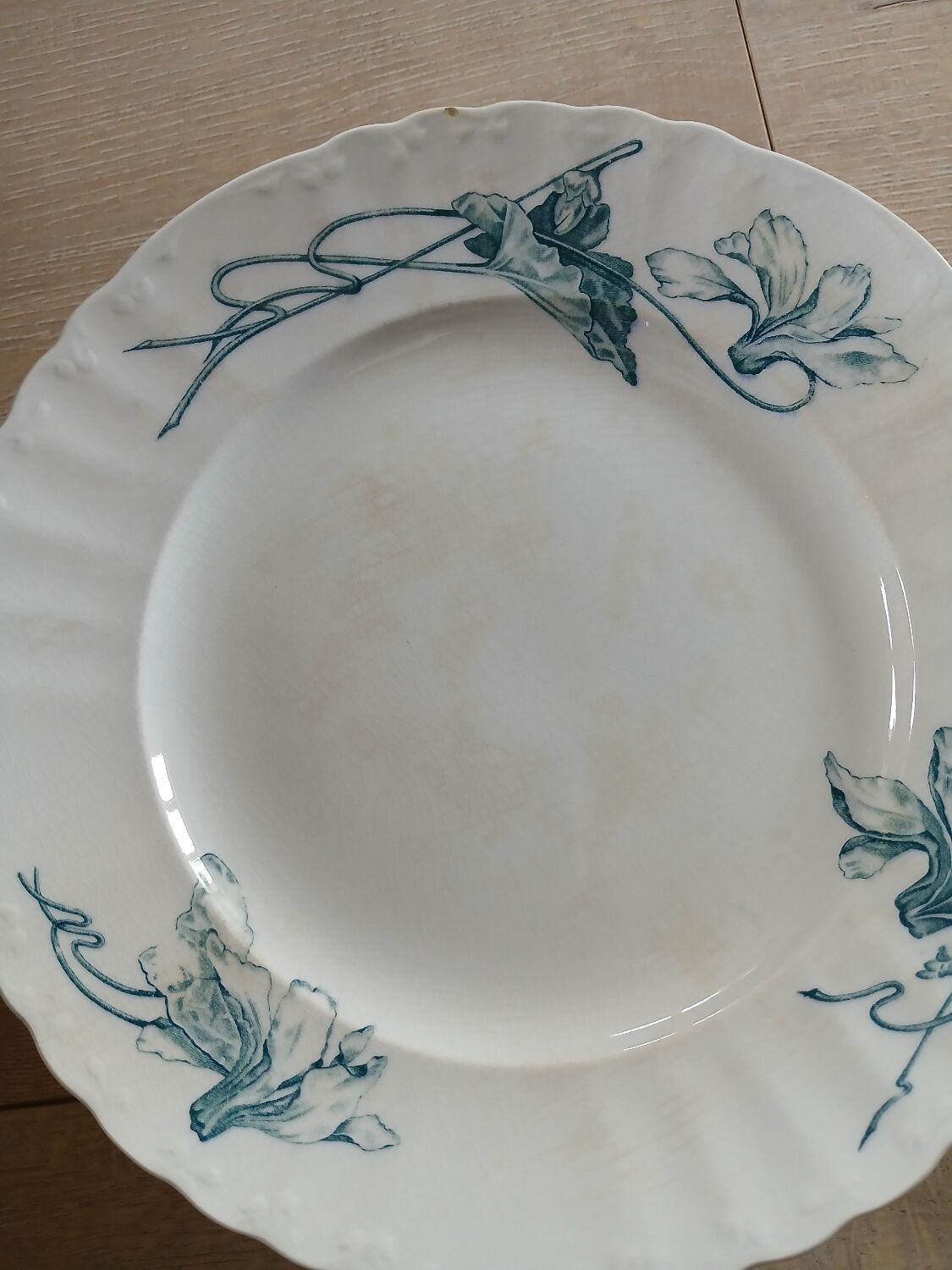 12 antique ironstone dinner plates