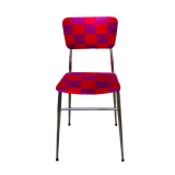 Duo of patchwork chairs checkerboard