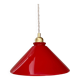 Vintage lampshade pendant light in red and white opaline