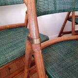 Pair of folding rattan bistro chairs