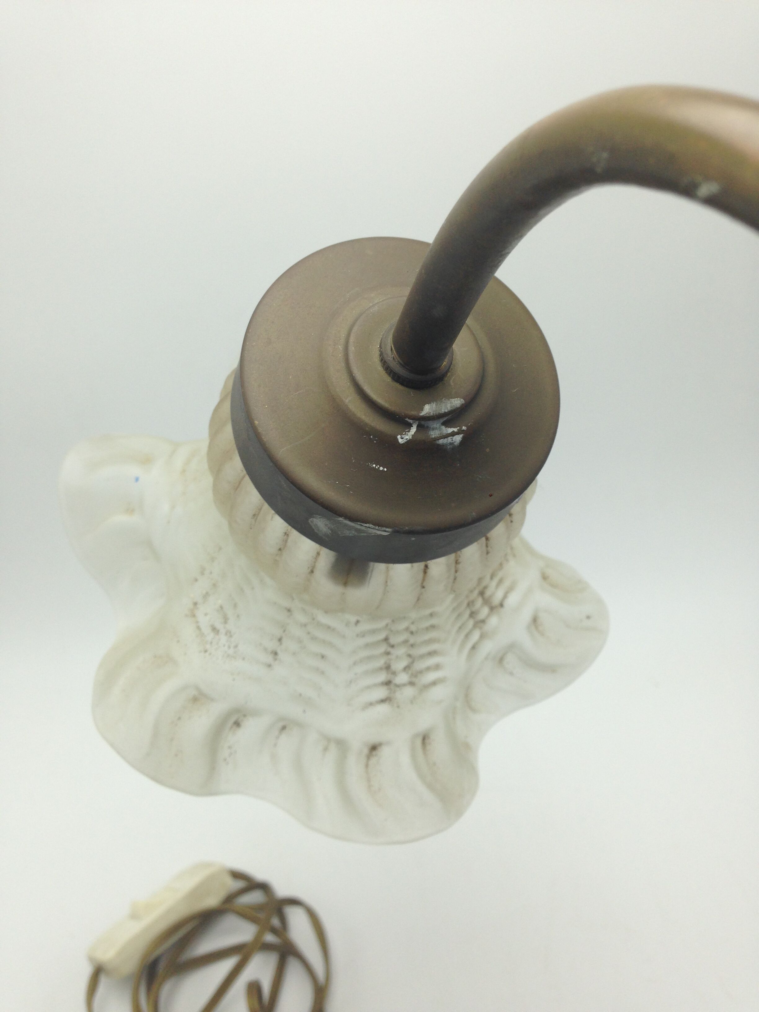 Old brass with tulip gooseneck light