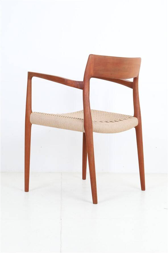 Armchair “#57” by Niels Otto Møller / Teak / Paper cord / Fully restored / 1960s / 1970s / Danish Modern Design