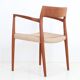 Armchair “#57” by Niels Otto Møller / Teak / Paper cord / Fully restored / 1960s / 1970s / Danish Modern Design