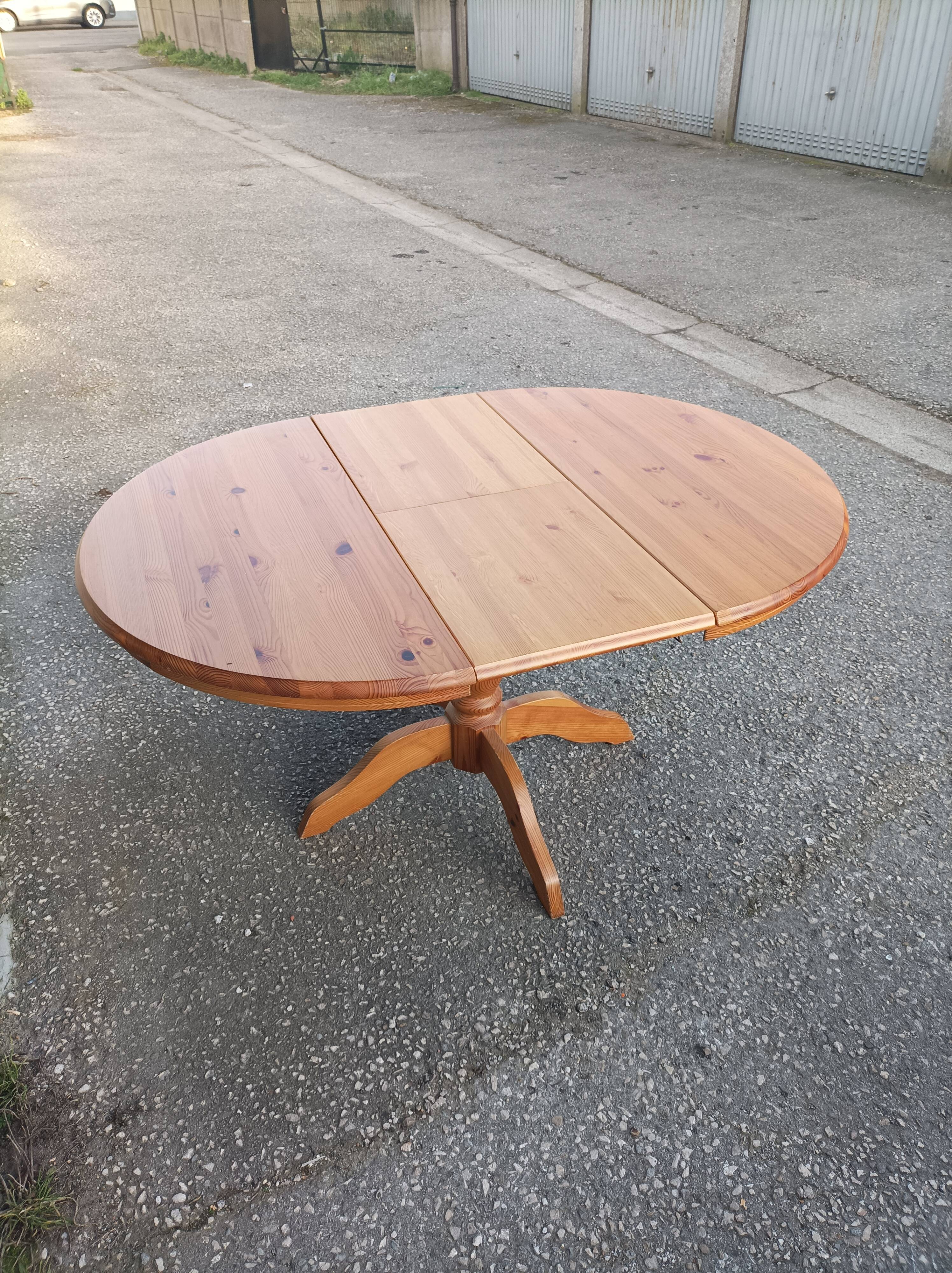 Old dining table vintage pine wooden chairs