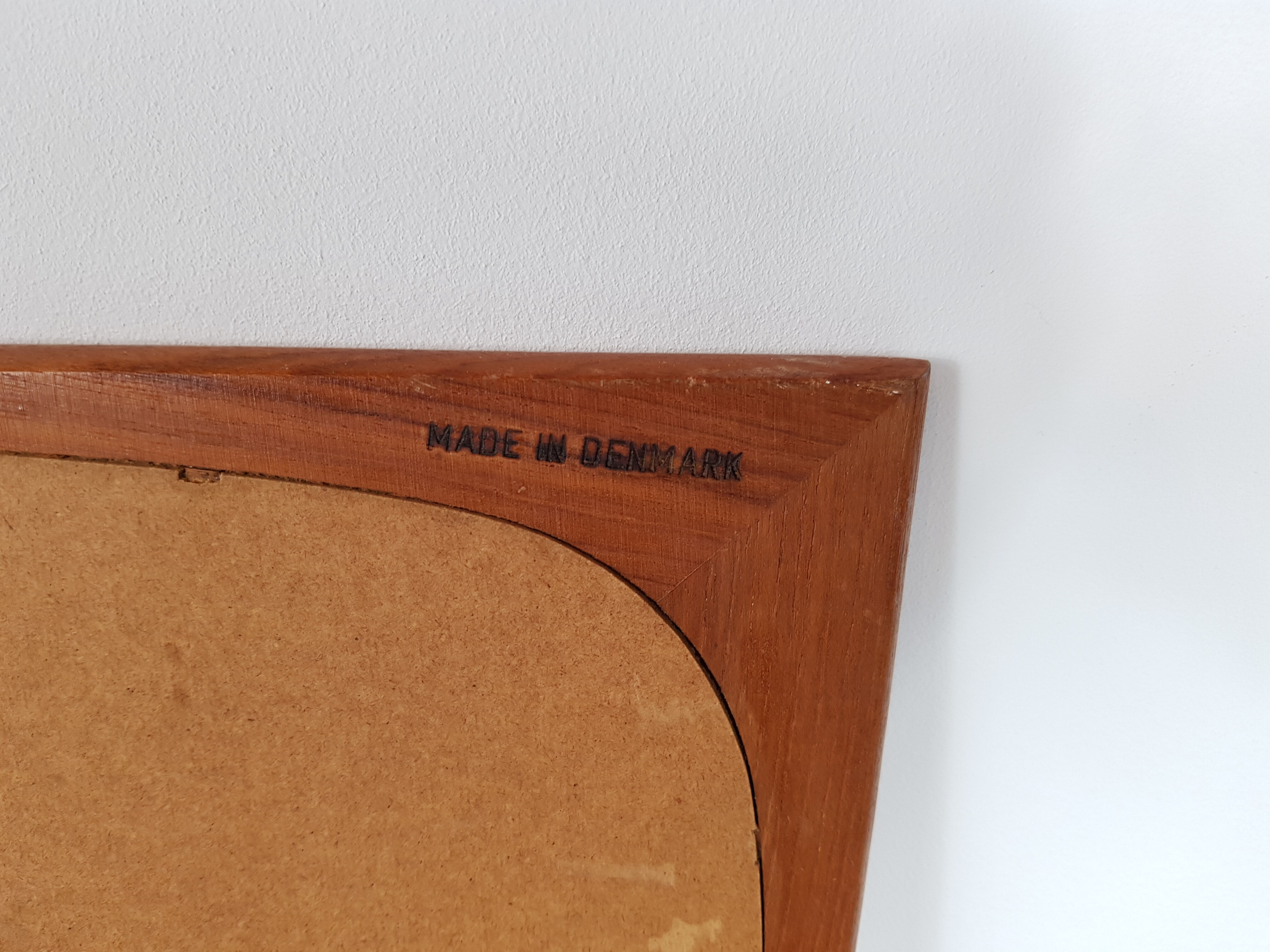 Asymmetrical mirror in Scandinavian teak 70x139cm