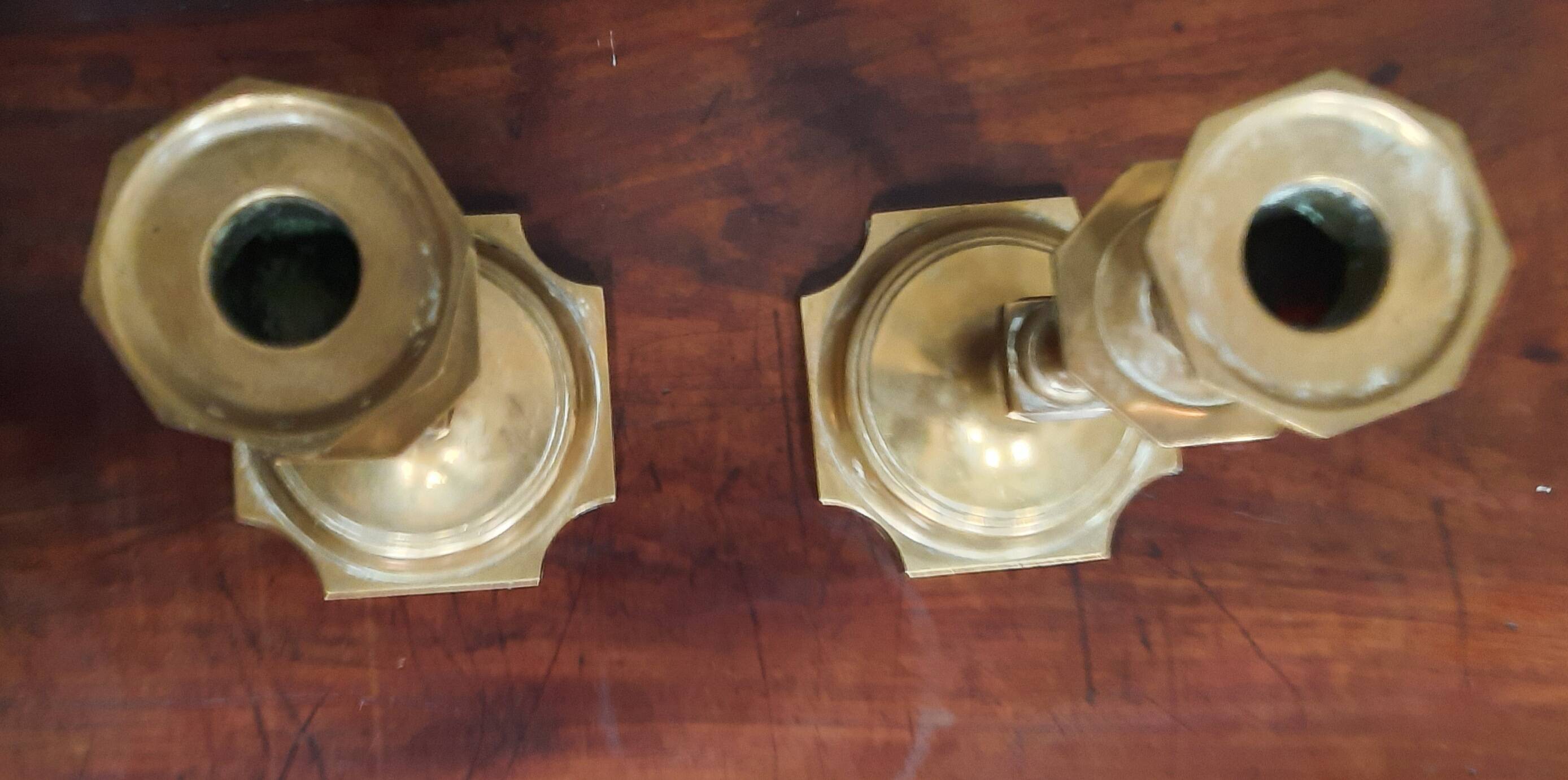 Pair of eighteenth century candlesticks