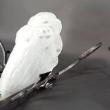 Pair of Wrought Iron Wall Lights by Degué, Art Deco, France, c. 1930