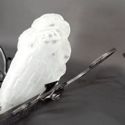 Pair of Wrought Iron Wall Lights by Degué, Art Deco, France, c. 1930