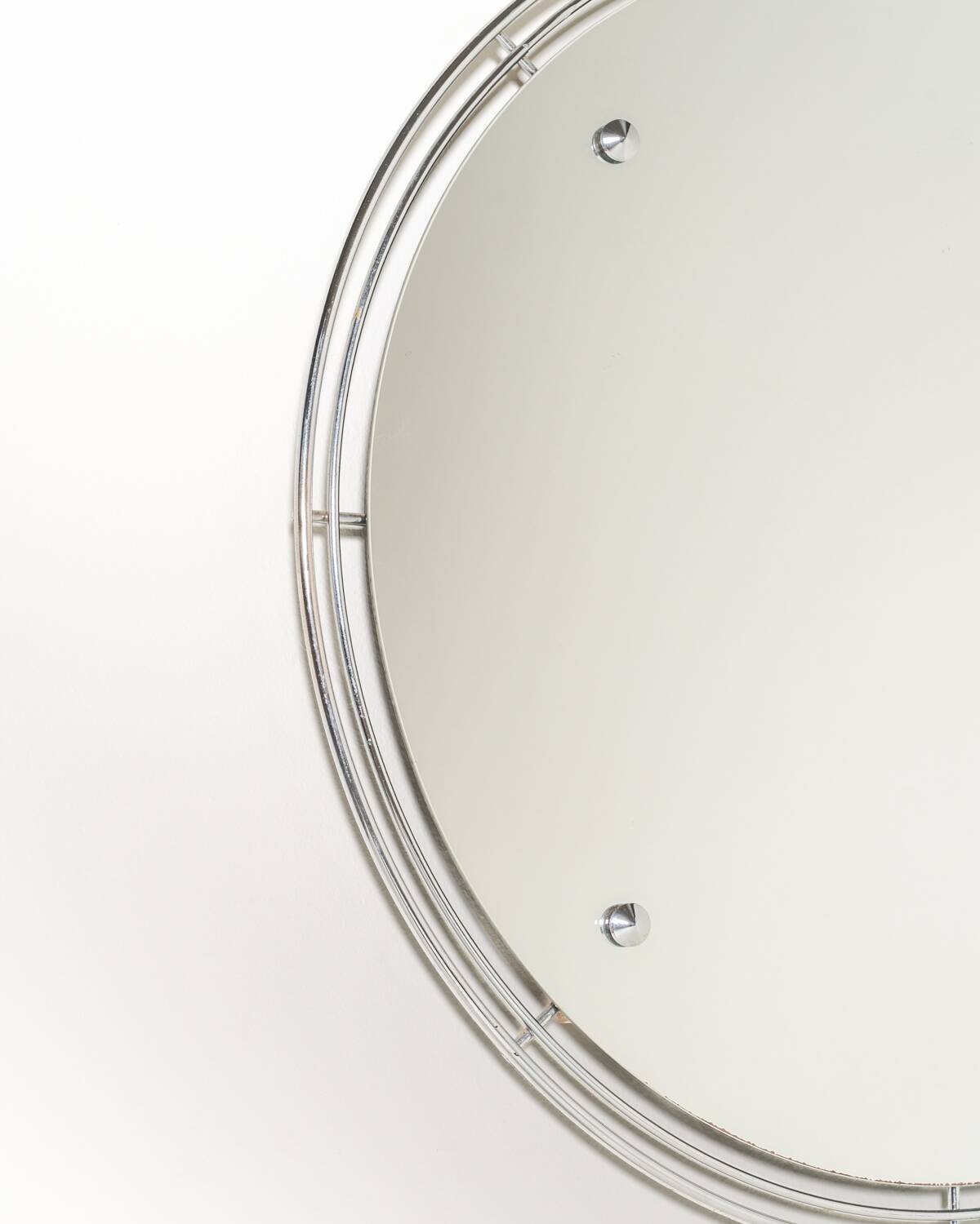 Chrome-plated metal wall mirror, second half of the 20th century