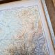 Physical map of France, original printed in 1896
