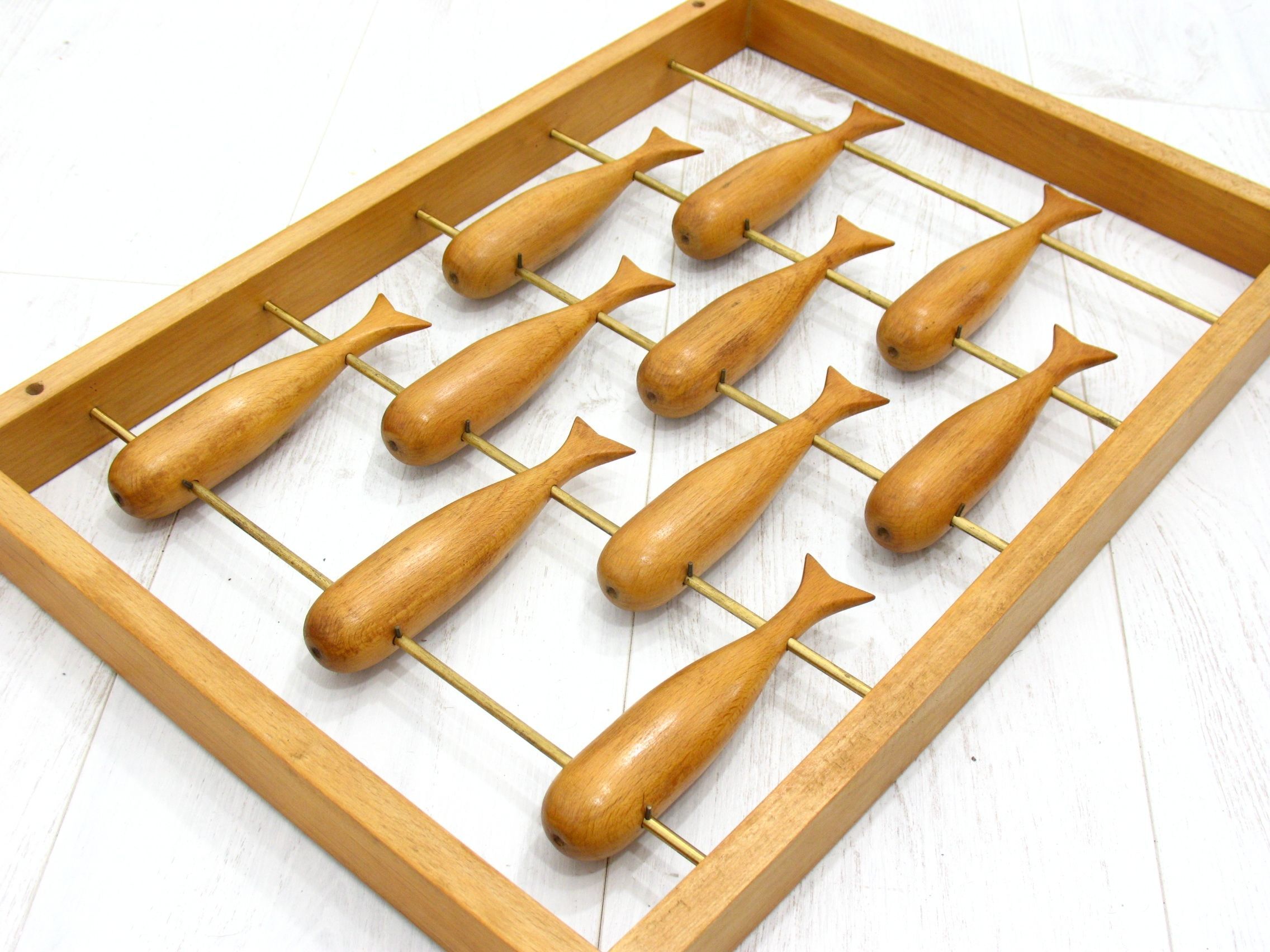 Wall decoration in teak 70's Denmark