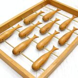 Wall decoration in teak 70's Denmark