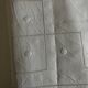 Modernist linen thread sheet 1940 embroidered with dots and openwork without monogram 240cm