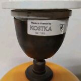 Kostka crackle glazed ceramic lamp base, h: 38 cm, vintage