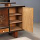 Vintage walnut veneer sideboard with mirror, Italy 1960s