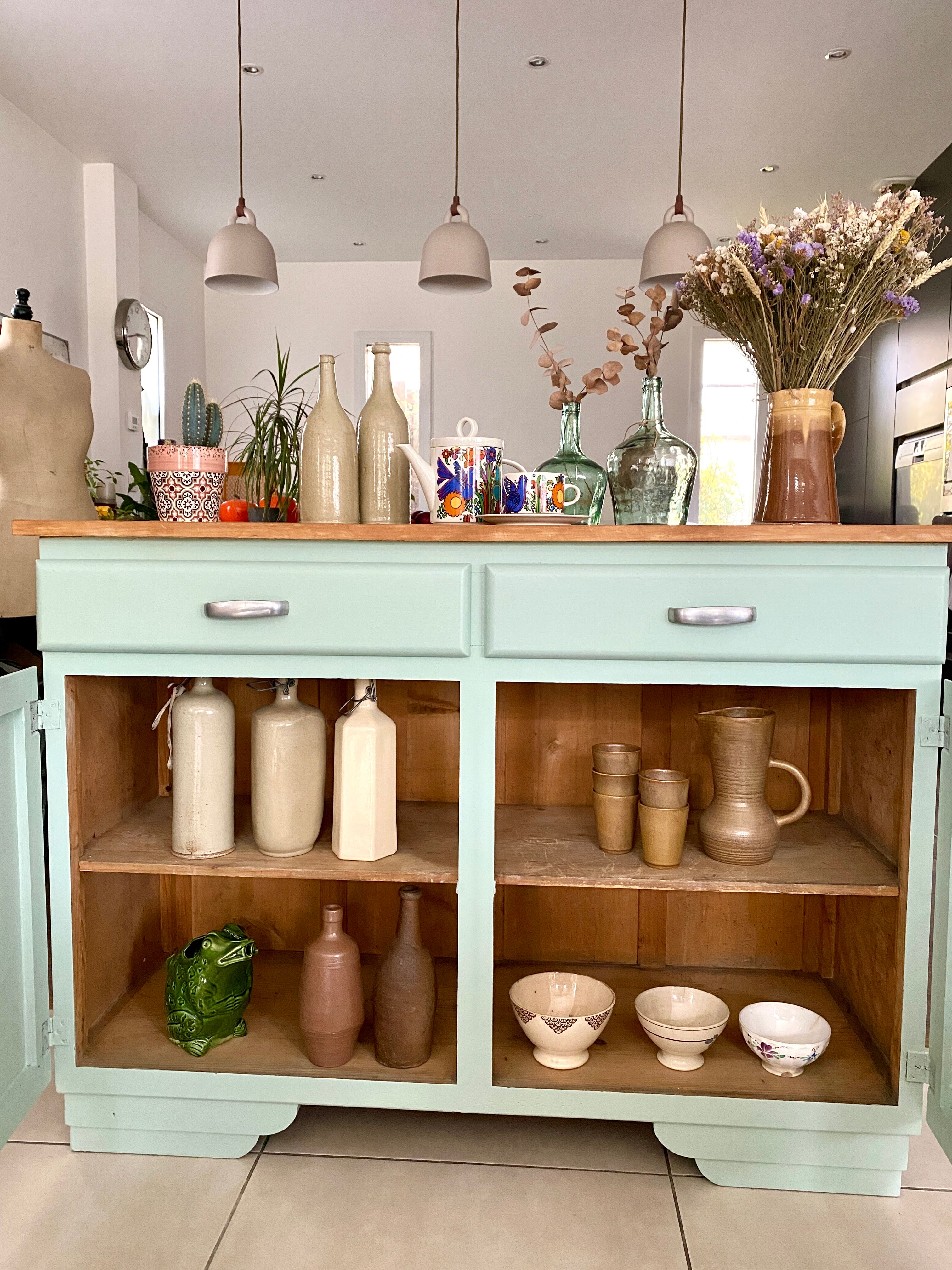 Vintage mint green buffet