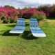 Set of 2 vintage folding deck chairs