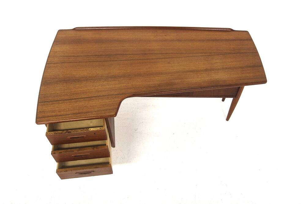 Scandinavian teak desk, Göran Strand, Lelångs Möbelfabrik, Sweden, 1950