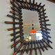 Bamboo mirror and vintage rattan 70s (60x50cm)