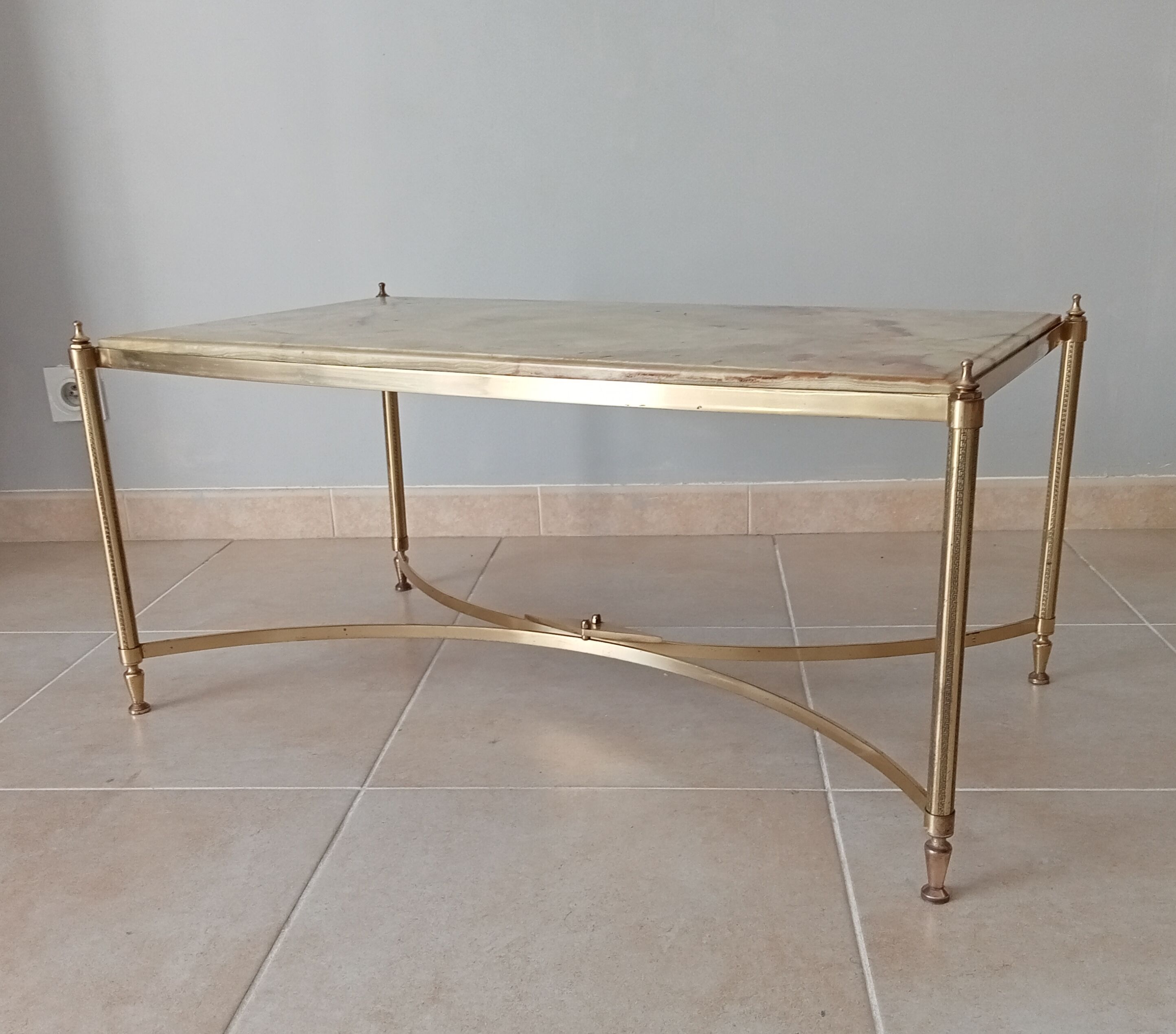 Neoclassical marble and brass coffee table 50s/60s