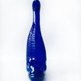 Blue glass fish vase