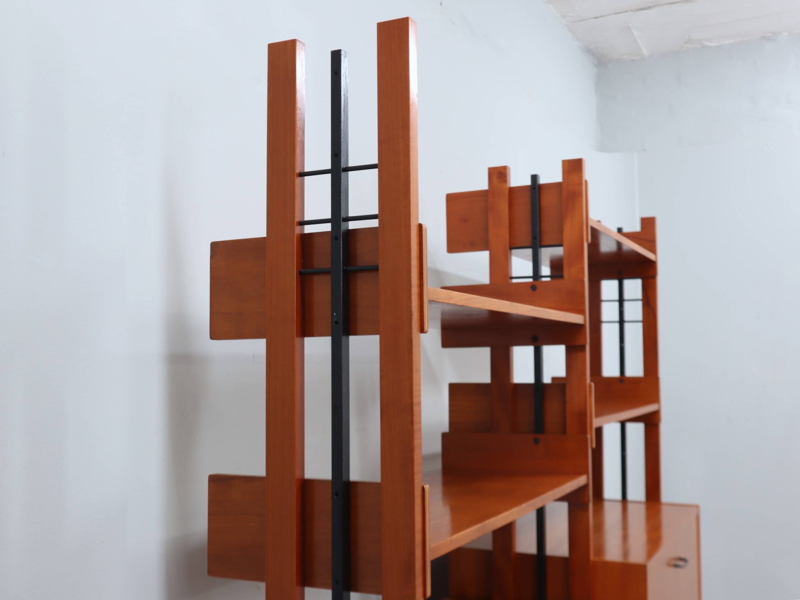 Mid-Century Italian teak bookcase / room divider AV Arredamenti 1960s