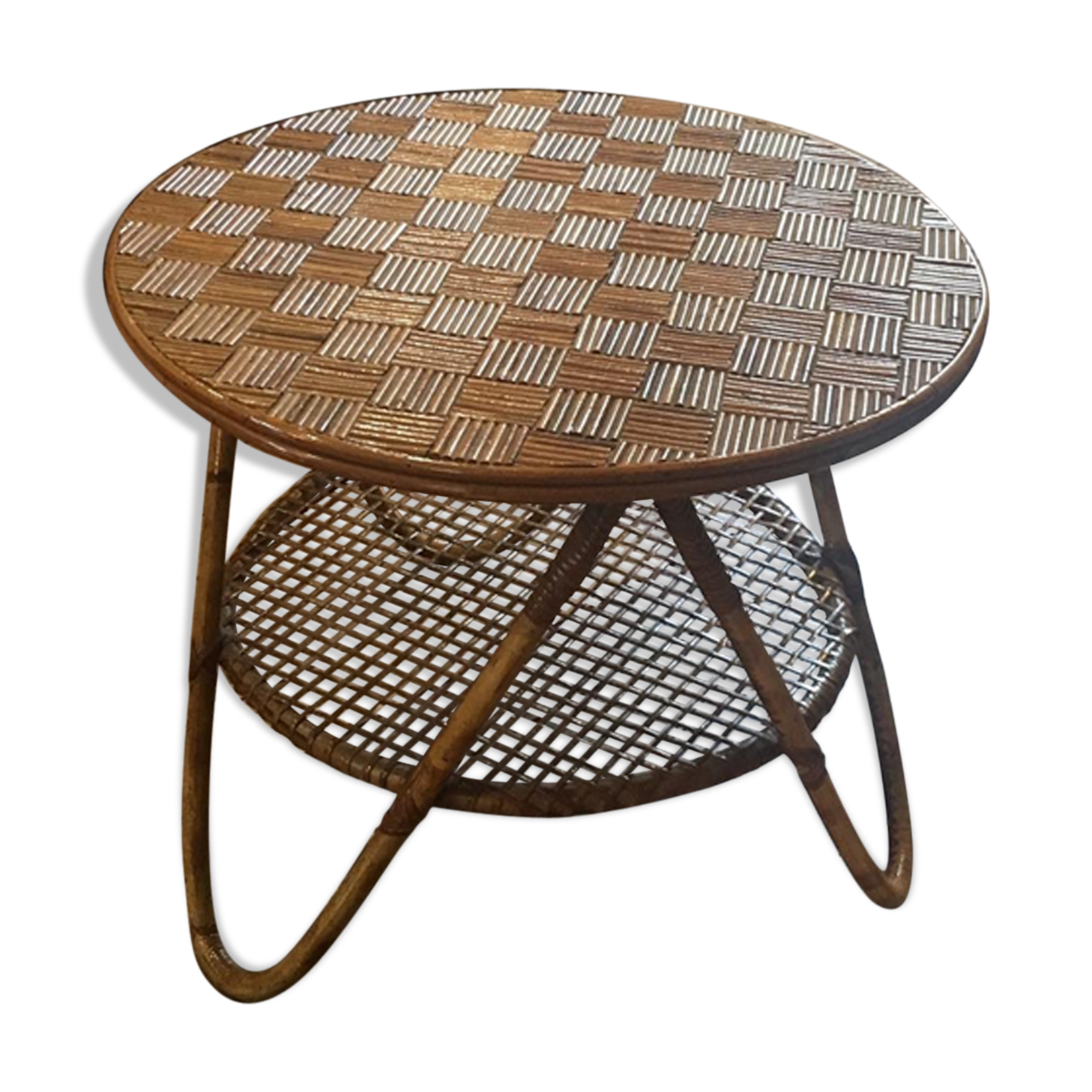 Vintage rattan coffee table