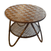 Table basse en rotin vintage