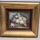Oil on canvas signed R. Michel - Gilded frame with elm burl.