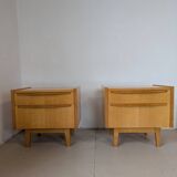 Pair of bedside tables in light wood