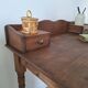 Antique solid wood desk with tiers – metal handles