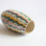 Colorful 1950s vase by Hubert Bequet, Belgium