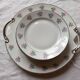 4 dessert plates + floral porcelain cake dish LT France