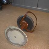 LA PALMA designer swivel stool in metal and leather – 1970s