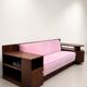 Art Deco sofa in blush pink velvet, 1930s
