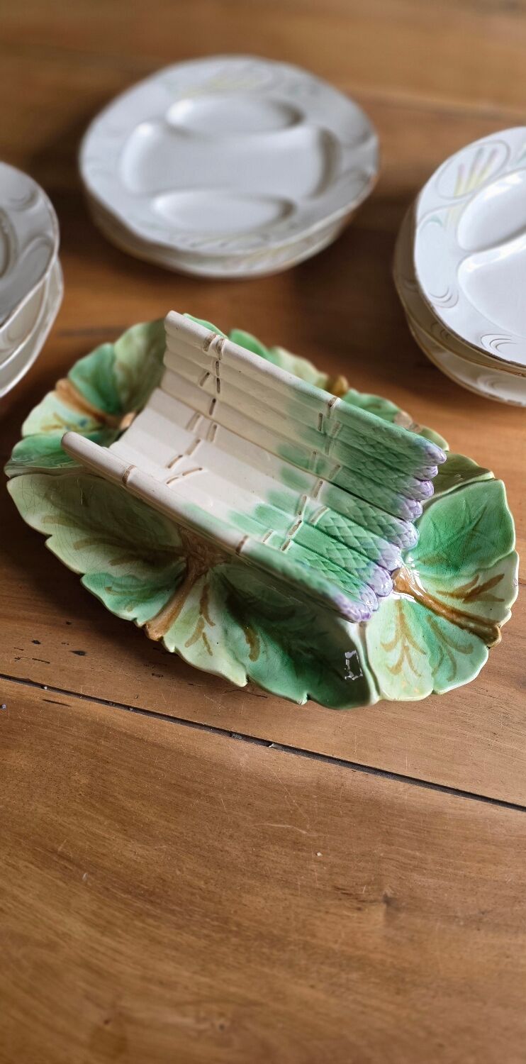 Plat à asperges Longchamp fin XIXÈME