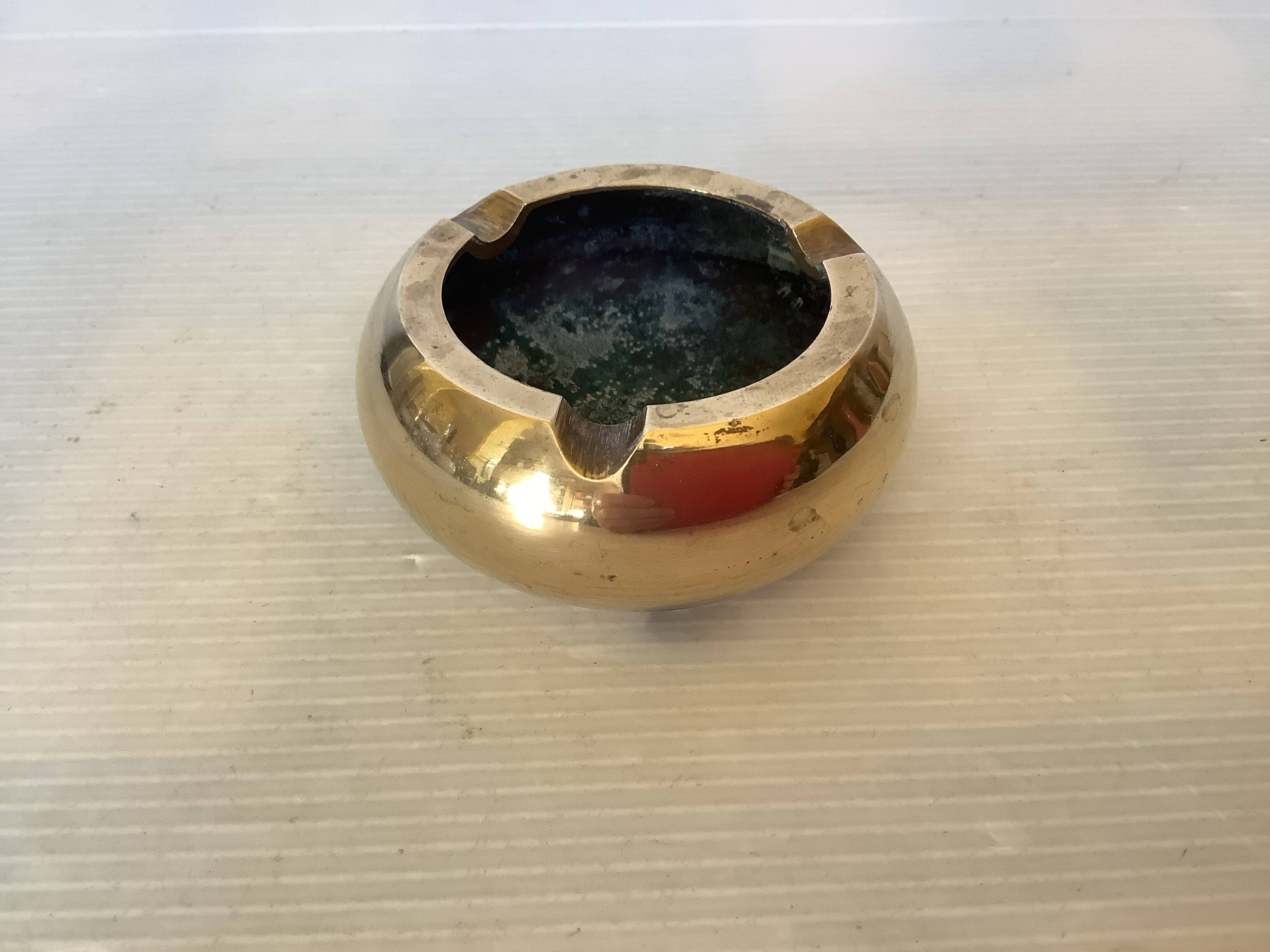 Individual brass ashtray