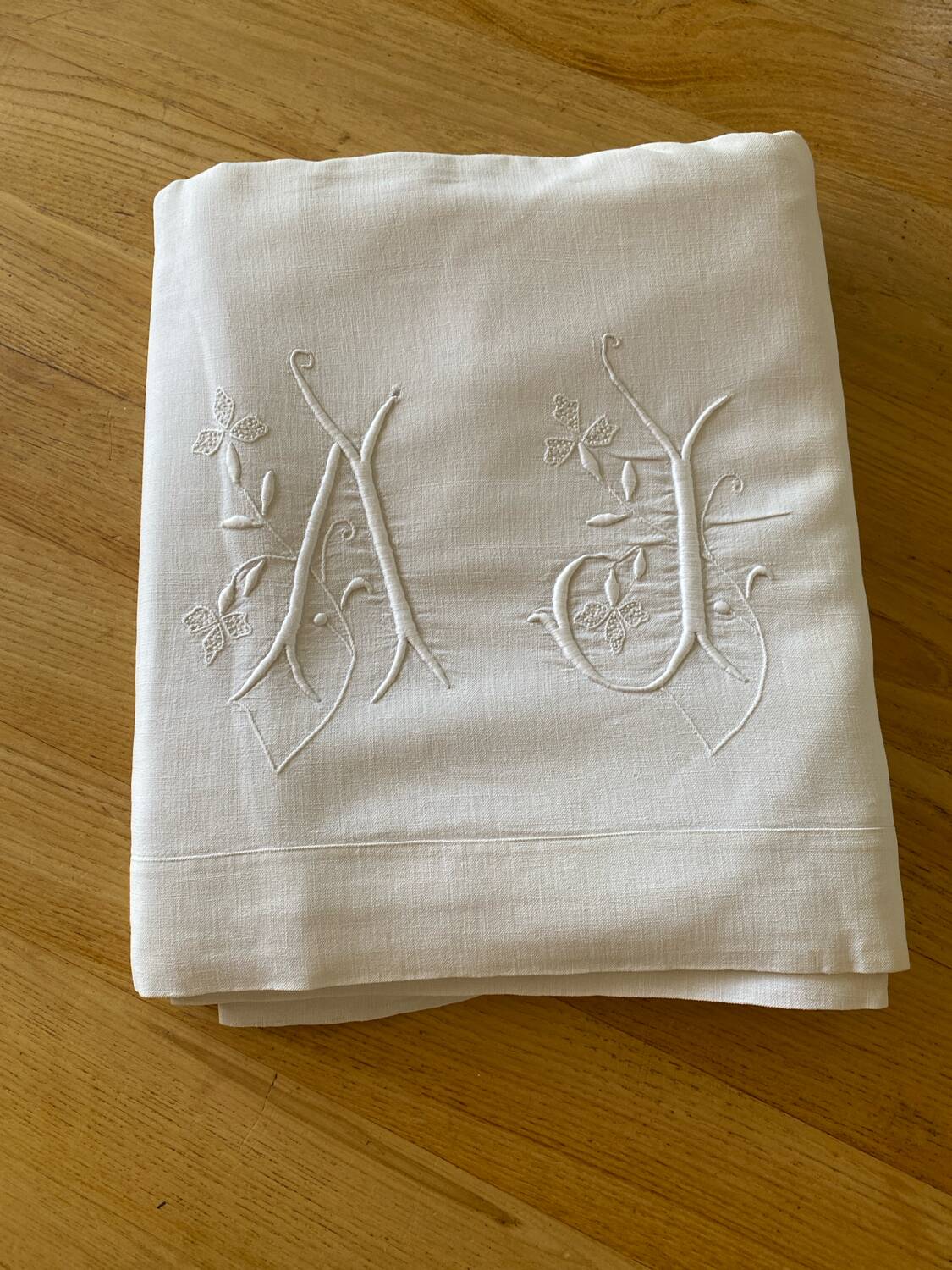 Old embroidered sheet