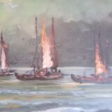 Impressionist seascape, oil on canvas signed and framed