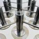 Pair of Large Chromed and Smoked glass chandelier