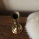 Candle holder small golden brass torch thin slender