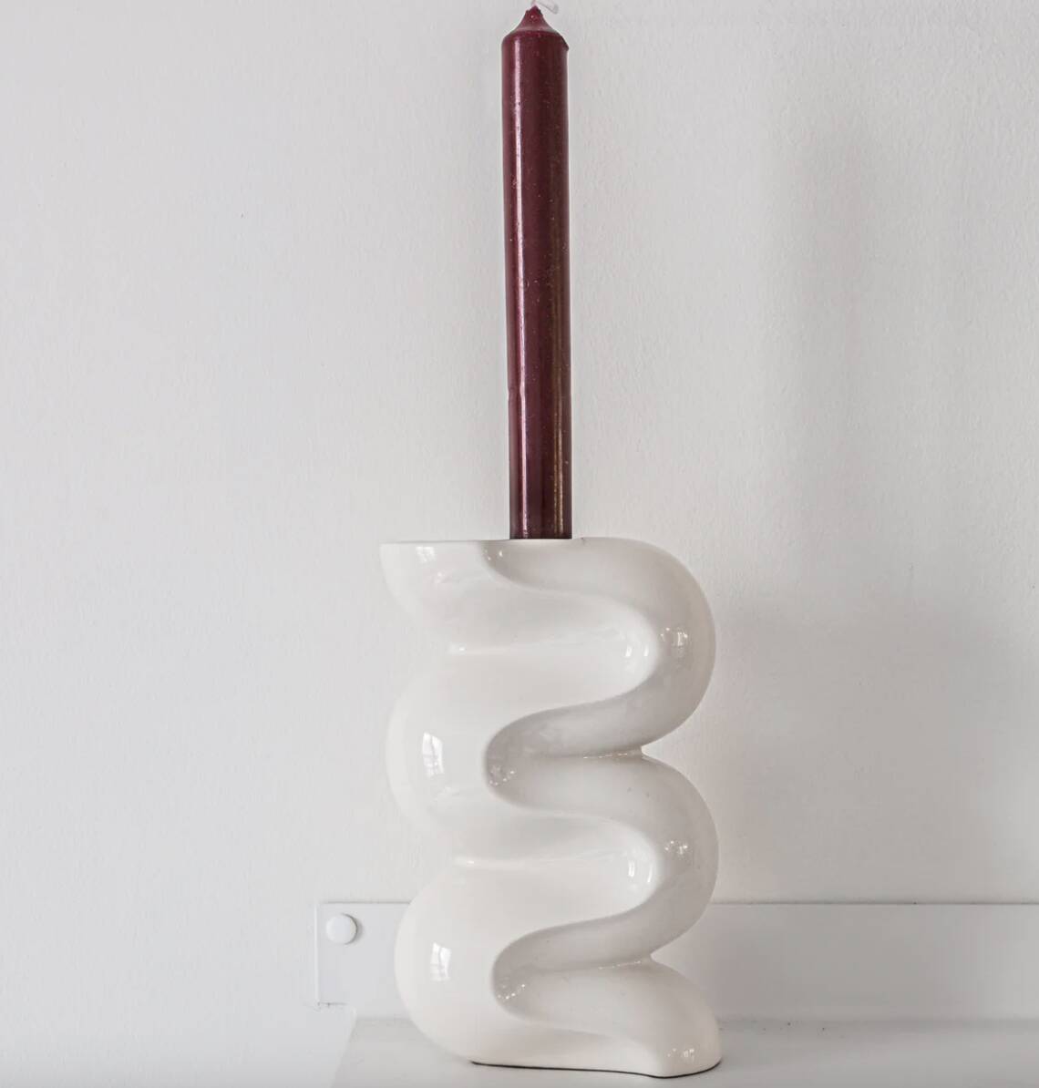 Large candle holder - CREAM WHITE