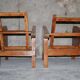 Fauteuils de véranda vintage en bois avec marqueterie incrustée 1930s