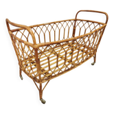 Vintage rattan children's bed, baby bed