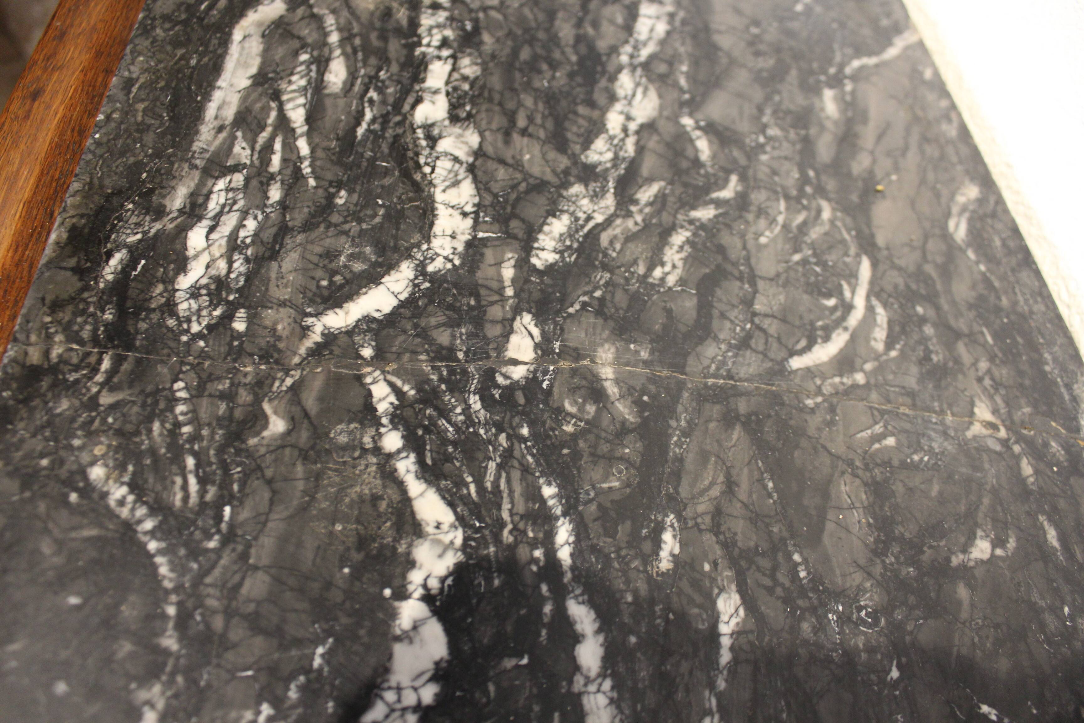 Low Art Deco oak and marble sideboard